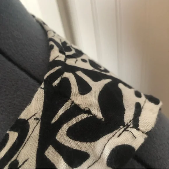 Vintage Black and White Beach Coverup Funky Pattern Maxi Dress Asymmetrical Hem - Picture 6 of 11